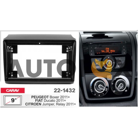 Carav 22-1432: 9" PEUGEOT Boxer 2011+ / FIAT Ducato 2011+ / CITROEN Jumper, Relay 2011+