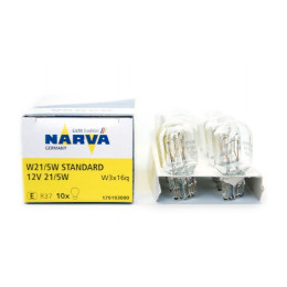 Narva N-17919 W21/5W (W3x16q) 12V/5W 2х -контакт/без цокольная