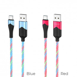 Borofone BU19 Кабель Streamer charging data cable Type-C синий